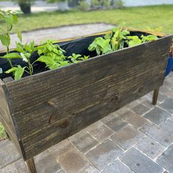 🌻🐞 BIG+TALL Outdoor Raised Wood Box Rectangular Planter (4’Lx18”W x2’H) For 🪴 Herbs 💐🌸 Flowers