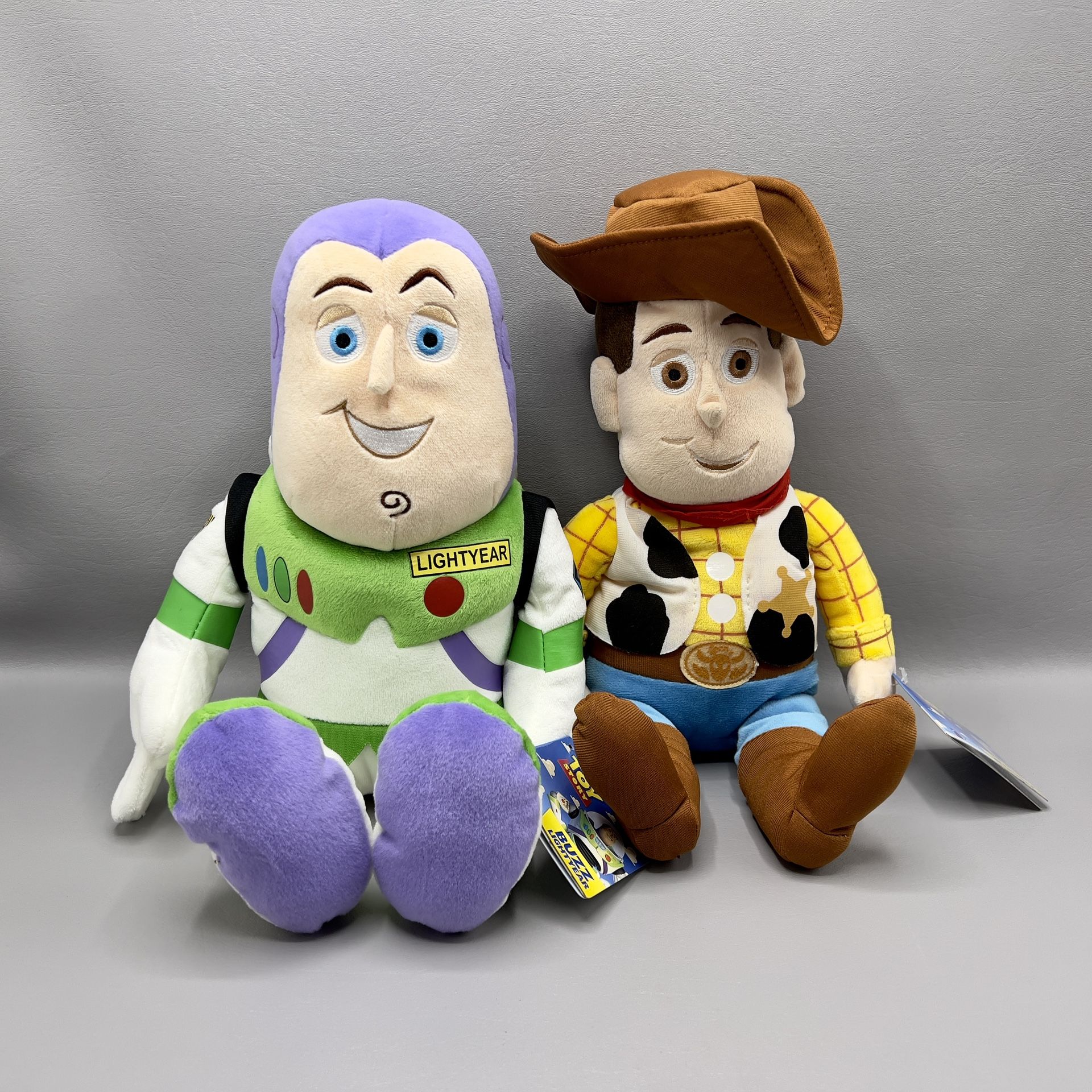 Disney Pixar Buzz Lightyear And Woody 16” Toy Story Plush Kohls Cares New Tags