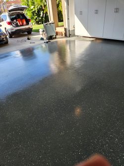 $499. Epoxy Coating Installed In Your Garage Floors And Patio Exterior And Interior Floors Coated  With Shiney EPOXY with Chips And Clear Coat 5 Y
