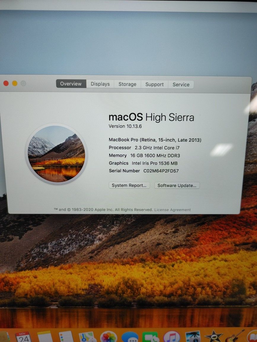 Loaded 2013 Apple MacBook Pro Retina 15" i7 16GB 2.3gyz 512GB SSD Laptop PC