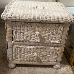 Wicker Dresser And Side Table