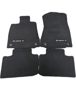 Lexus OEM IS Series RWD Black Yellow 4 PC Set Carpet Floor Mats Plus Trunk Mat