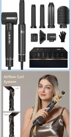 Blow Dryer Brush 7 in ONE，Autowrap Curling Wand