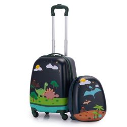 2 Pcs Kid Carry on Suitcase with Spinner Wheels 