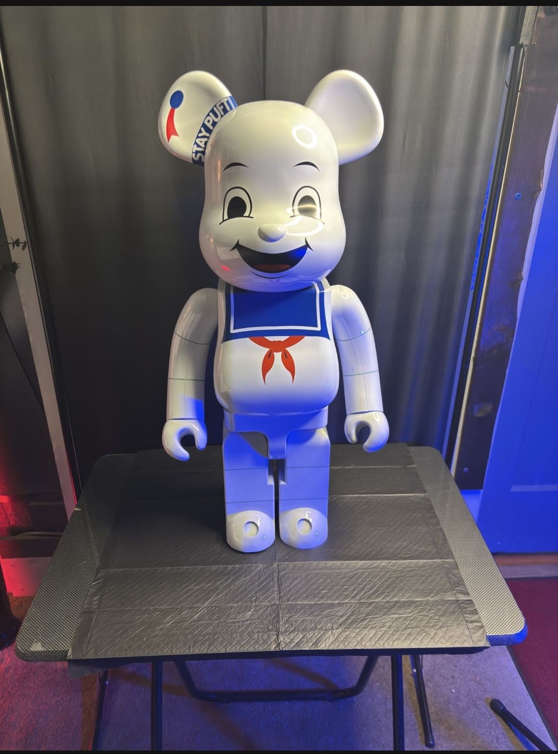 Bearbrick Stay Puft Marshmallow Man 1000%White Chrome Ver. Medicom