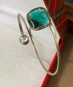 Pulsera caña aro stainlend piedras joyería antigua