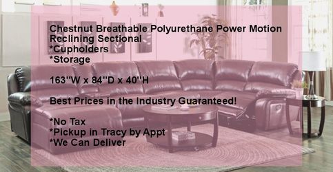 Brand New 6 Piece Chestnut Power Reclining Sectional