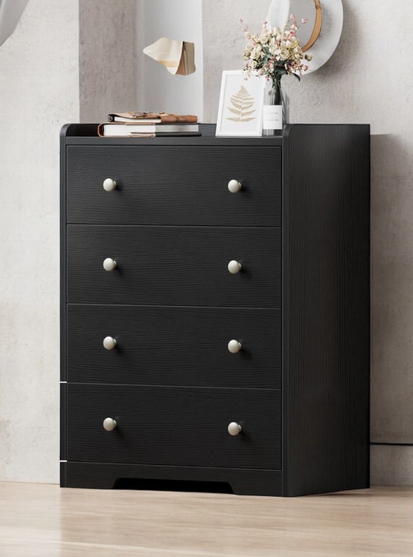 Brand New 4 Drawer Black Dresser