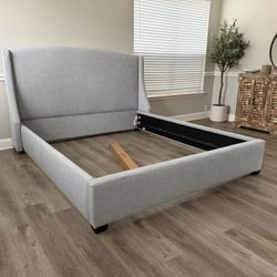 King Gray Bernhardt Bed Frame 