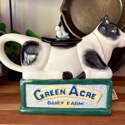 Vintage, 1996 Fitz & Floyd "Green Acre Dairy Farm" Ceramic Cow Creamer