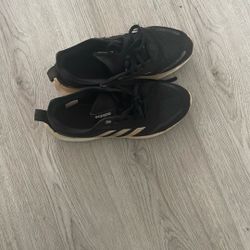 Size 8 Adidas Black With White Stripes NEGOTIABLE 