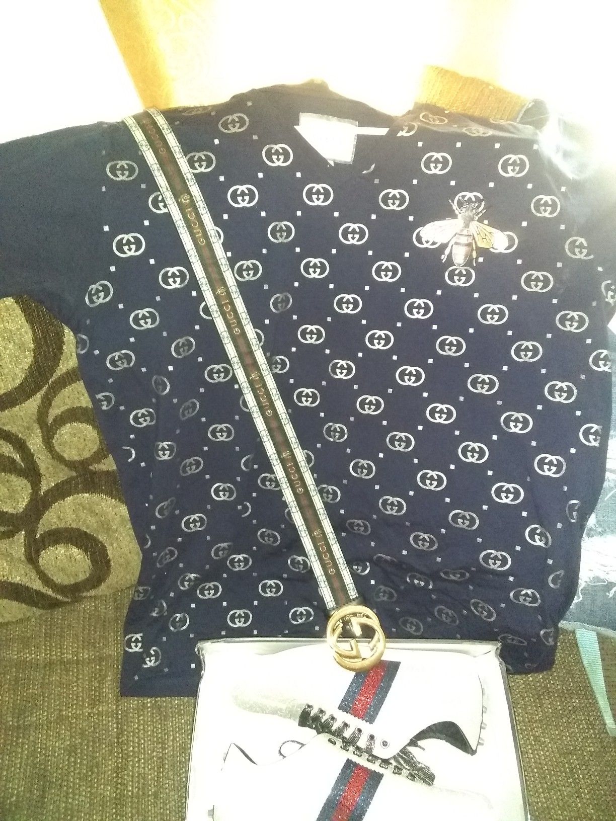 gucci shirt .gucci shoes. gucci belt