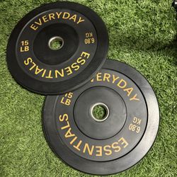 🏋️‍♀️ 15lb Bumper Plates ($20/each, $35/pair) - Brand New in Box!