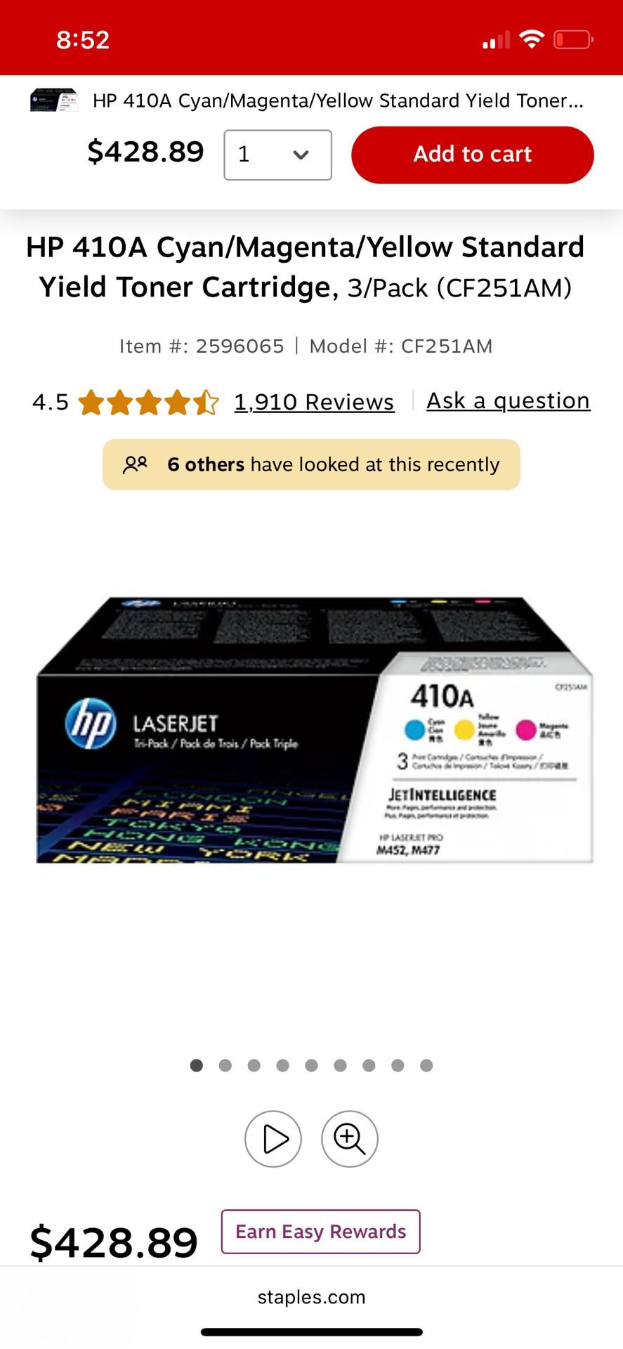 HP 410A 3 Pack Toner 