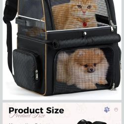 Double-Compartment Pet Carrier Backpack for Two Small Cat or One Medium Cat, Cats Carrier Backpack Dog Carrier Backpack Fits Up to 24 Lbs,Black
Overal
