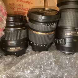 2 Nikon Zoom Lenses + 1 Tamron Zoom Lens