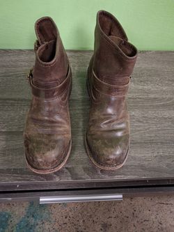 Freebird By Steven Black Distressed Biker Combat Moto Boots 9