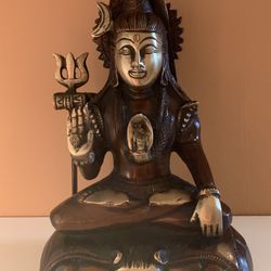 Bronze Finish Sitting Shiva Brass Statue Figurine