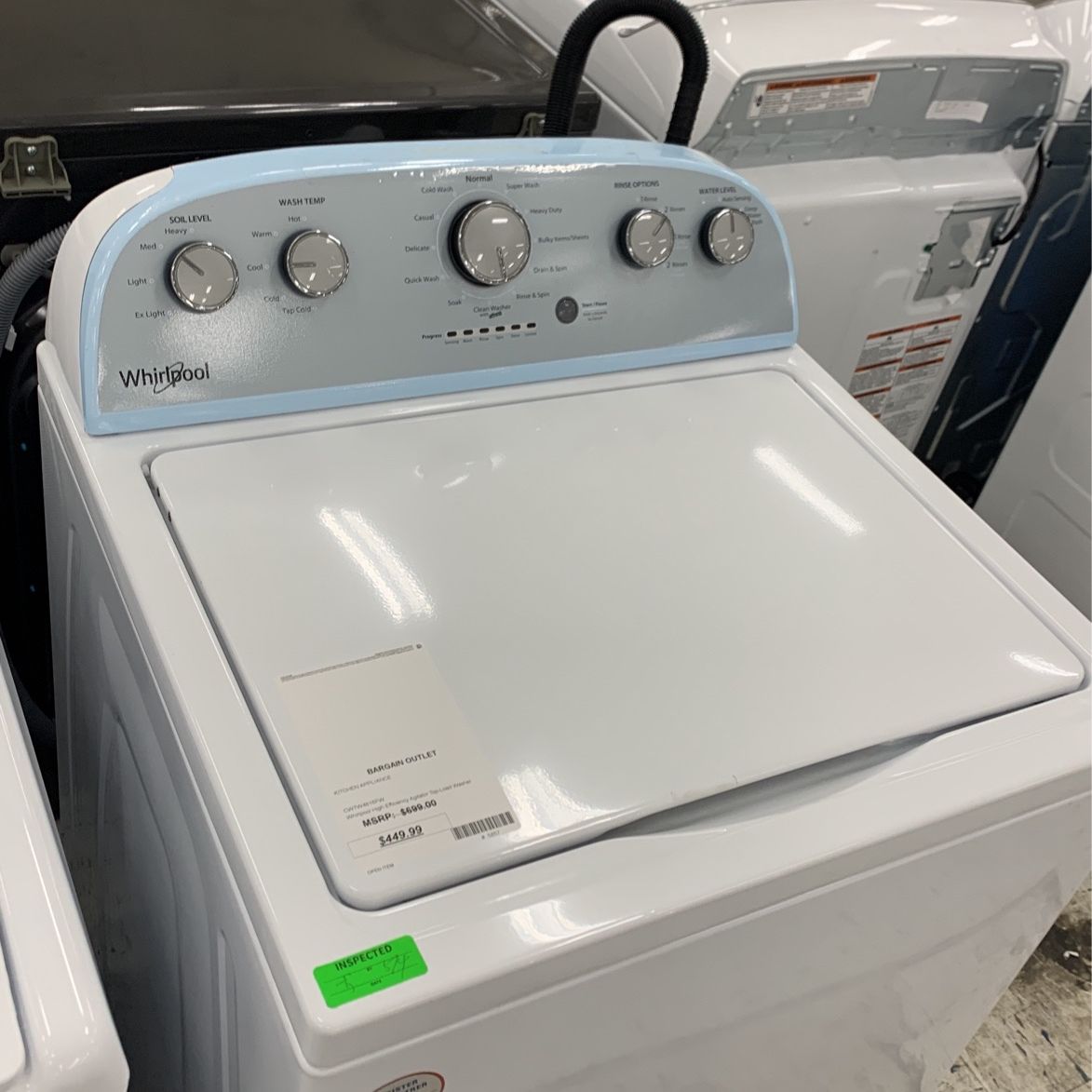 Whirlpool High Efficiency Agitator Top Load Washer 