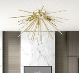 ✅Livex Lighting 46170-33 Tribeca Flush Mount 25" x L 25"x 19.5" x H 12.125 New ✅