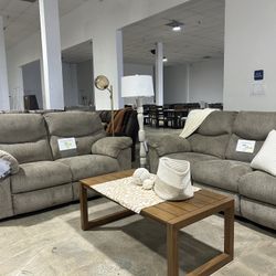 Ashley Furniture Reclining Sofa Set