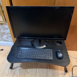 Desk Monitor Keyboard And Mouse 