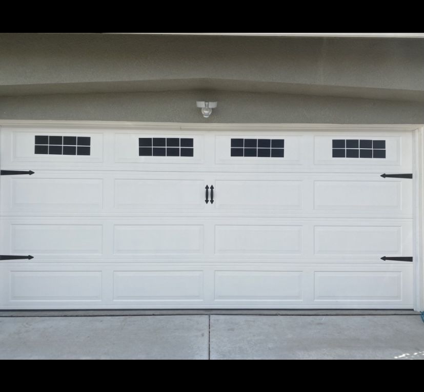 Magnetic Decorative Garage Door Hardware - Windows And 6 Piece Decor, Accents Faux Hinges