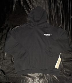 Fear Of God Essentials Black Oatmeal Hoodie, Black, Size Small