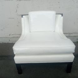 White leather patten chair