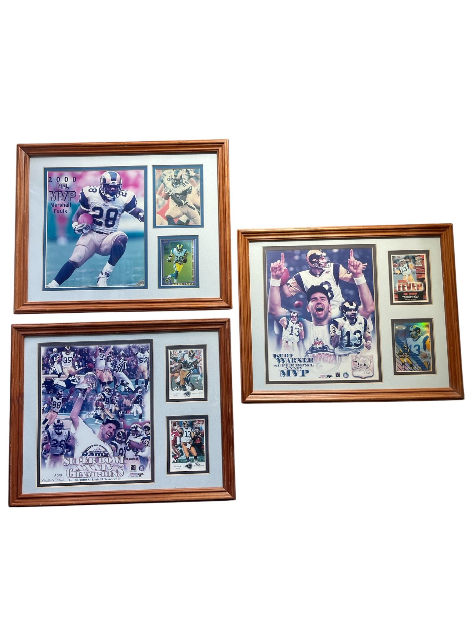 Collectible Football And Baseball Framed Wall Decor 