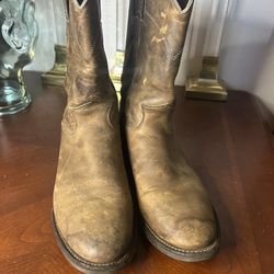 Justin Leather Roper Cowboy Western Boots Mens Size 8 D Style 1481