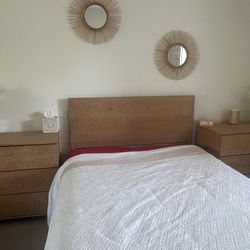 Full Size Boho/Rustic/Coastal Wooden Bedroom Set