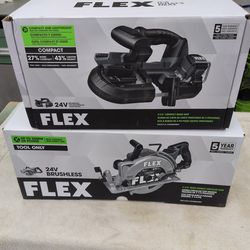 New in the box Flex 24 volt compact bandsaw or rear handle 7 and 1/4 inch saw