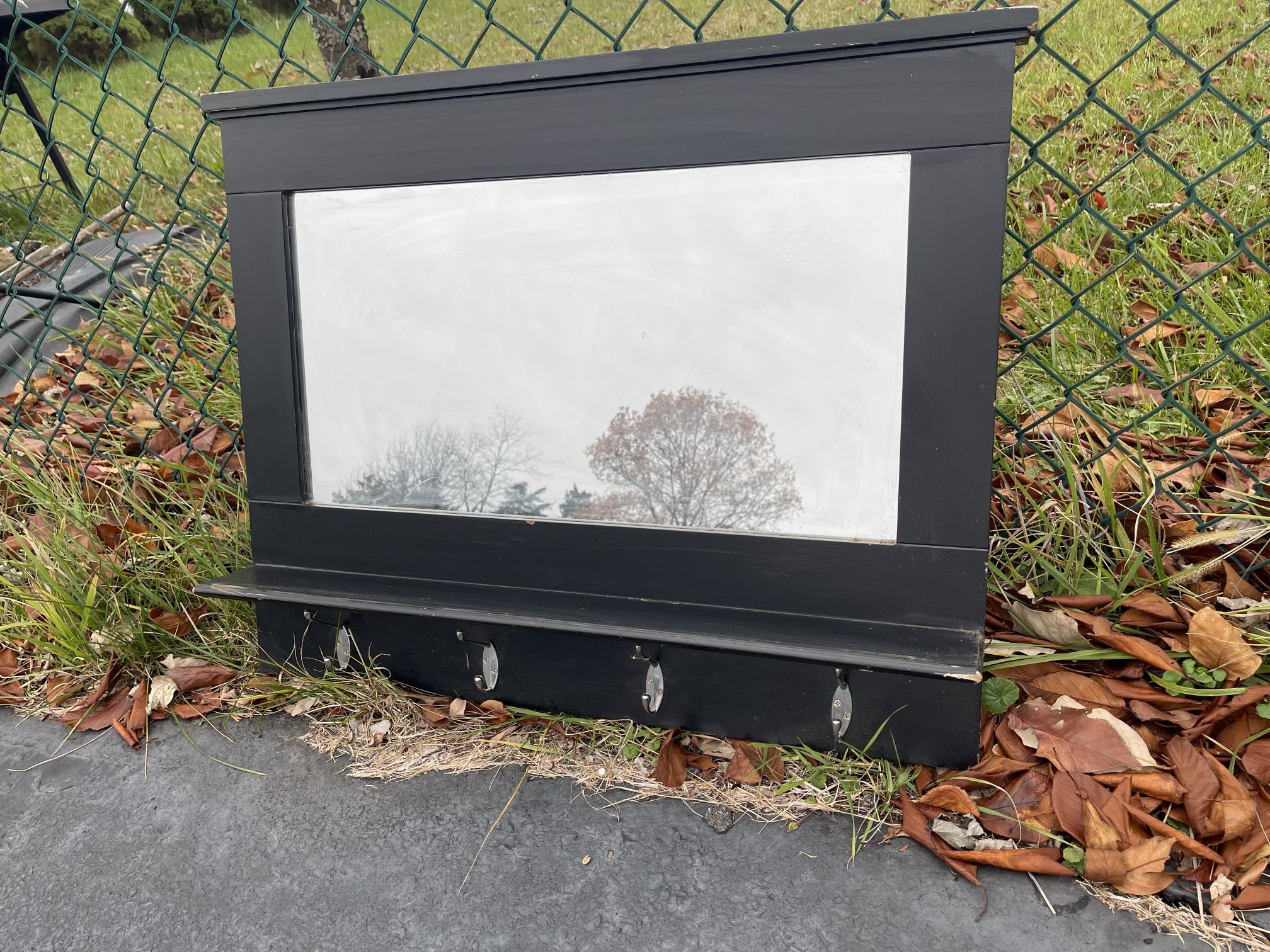 Mirror With Coat Hooks