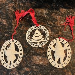 3 Lenox Porcelain Christmas Ornaments