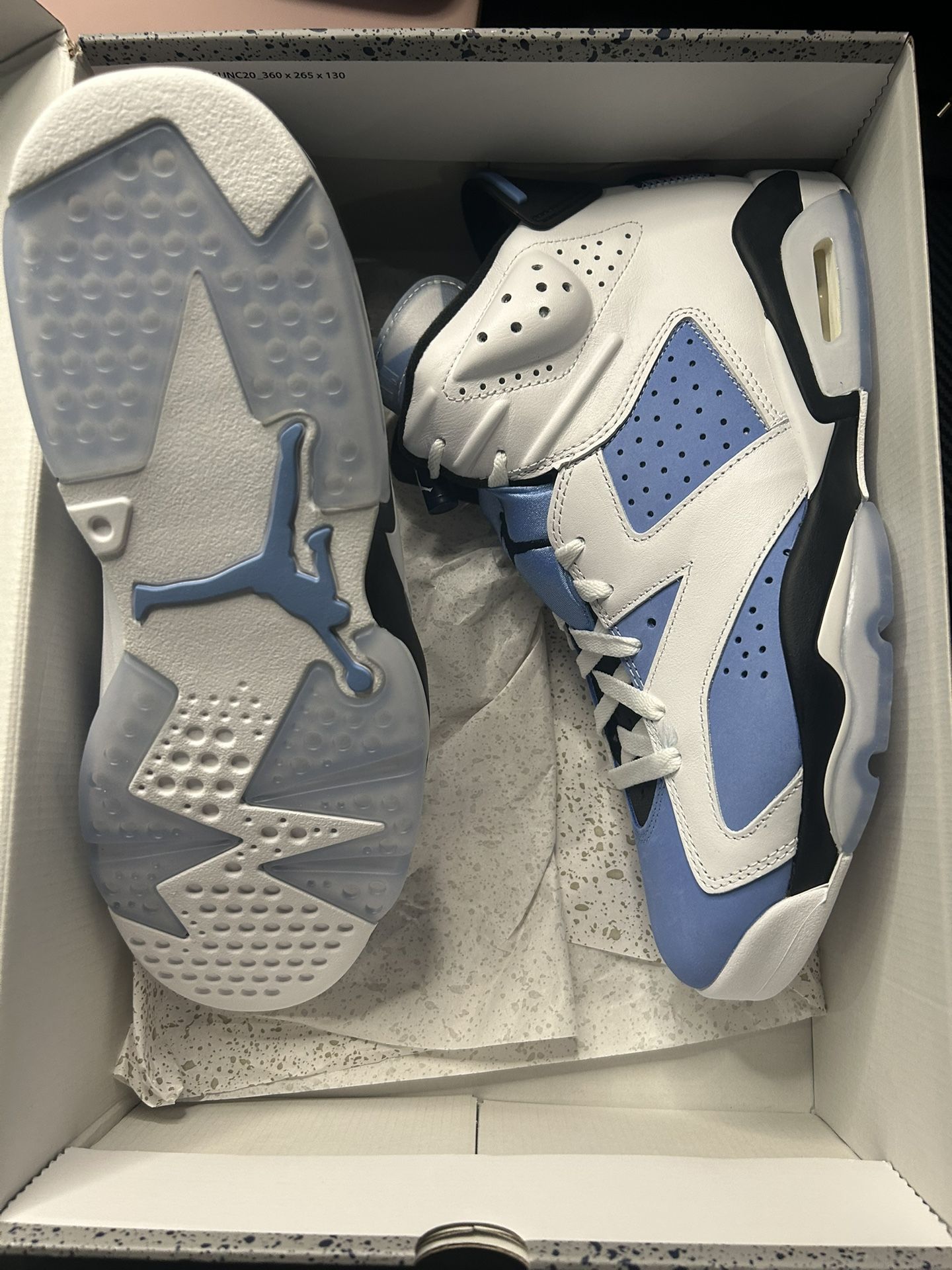 Jordan 6 UNC White Size 11 New