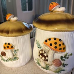 Vintage Sears Merry Mushroom Canister Set