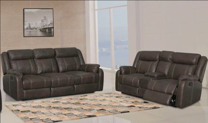 Brown Leather Sofa Reclining Ends