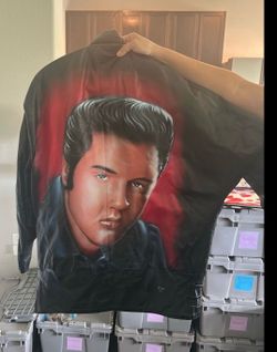 Elvis Airbrush Leather Jacket