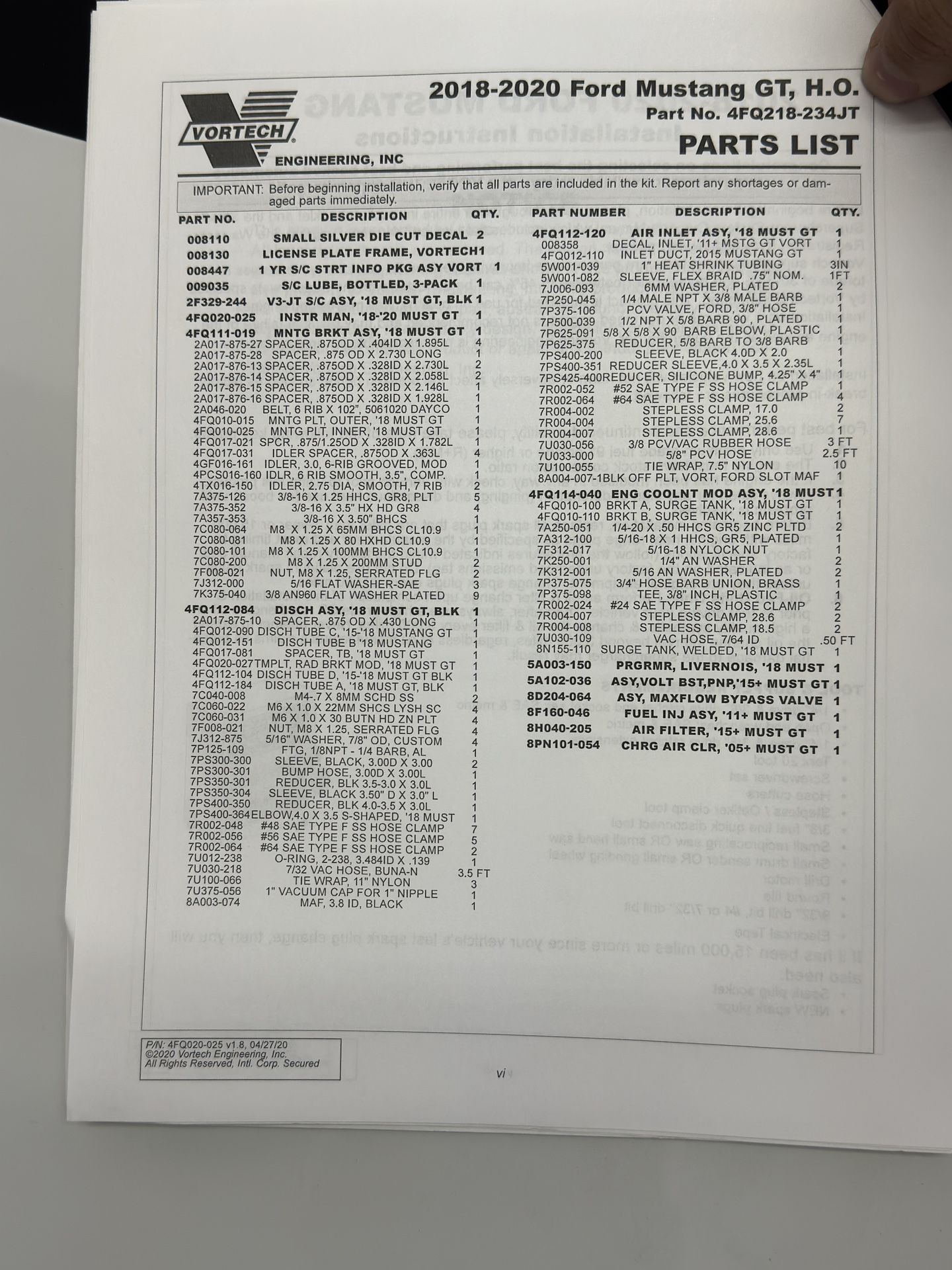 Brand New Vortech Supercharger Kit with Fore Fuel System for Sale in
