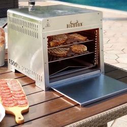 BBQ Machine Steak Oven with Pizza Sto Steak Cooker, Stainless Steel Outdoor Grill Tabletop Broiler, Portable Propane BIG HORN OUTDOORS 1500°F Infrared