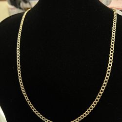 $1050 Two Tone Gold Hollow Cuban Chain