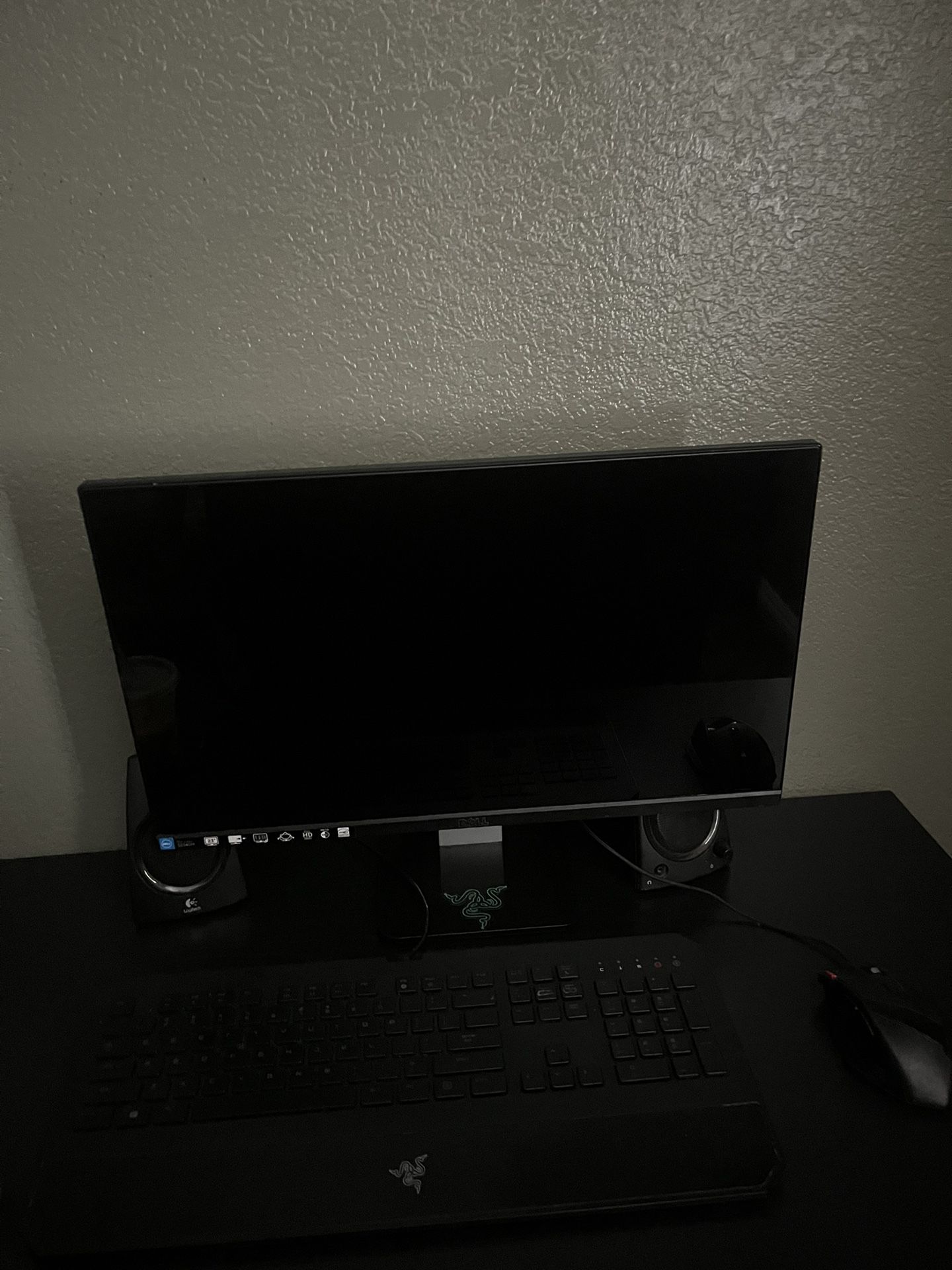 Dell monitor , keyboard,  mouse , and speakers 