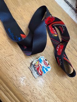 Disneyland cars land pin and lanyard
