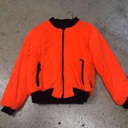 Large Orange fleece jacket with pockets hunting