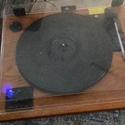 1byone Wood Turntable – Tested & Working, Dust Cover Included