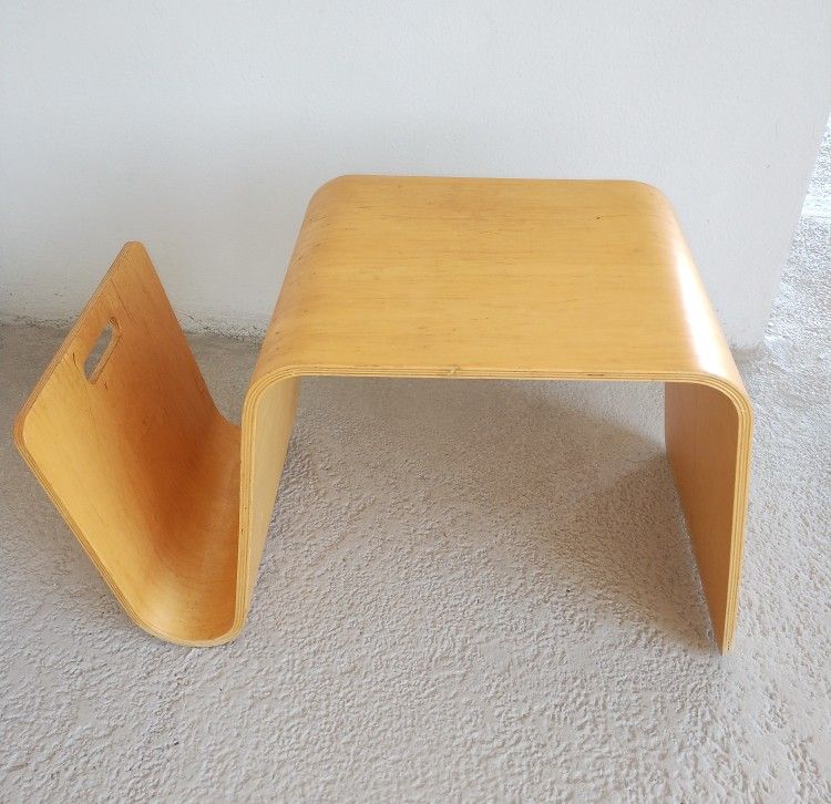 Vintage Mid Century Modern Scandinavian Molded Birch Plywood End Table Night Stand.. NOT a Replica