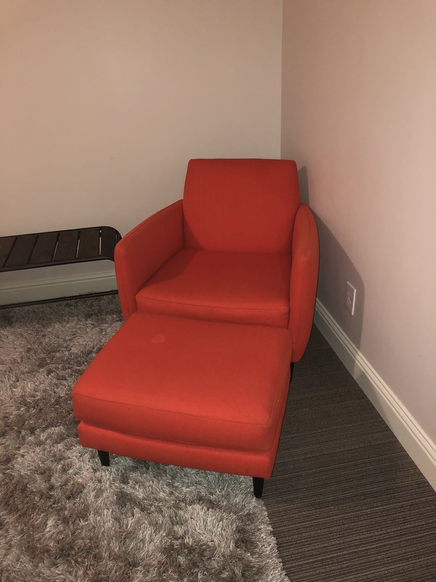 cb2 Parlor Chair Ottoman in orange for Sale in Salt Lake City