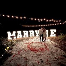 MARRY ME Marquee Letters