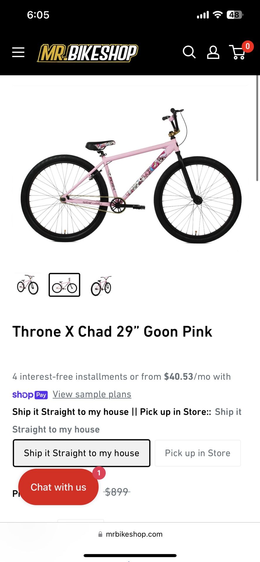 Throne X Chad 29” Goon Pink Bike